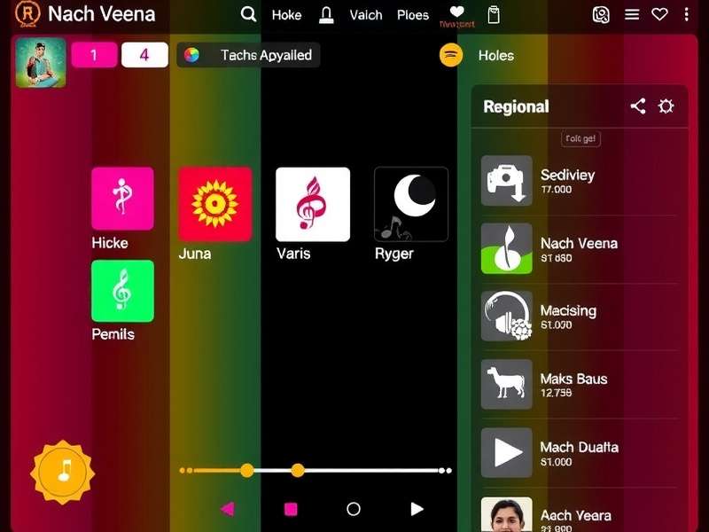 Nach Veena Rhythm gameplay screenshot showing colorful interface